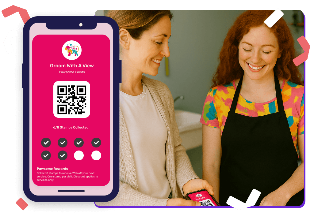 Loytu on phone for Dog Groomers