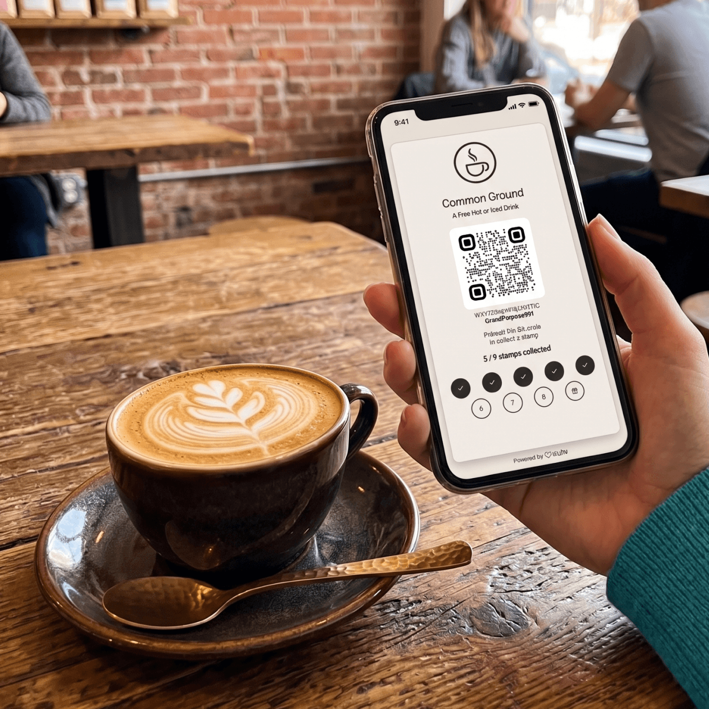 Customer using a Loytu digital loyalty card