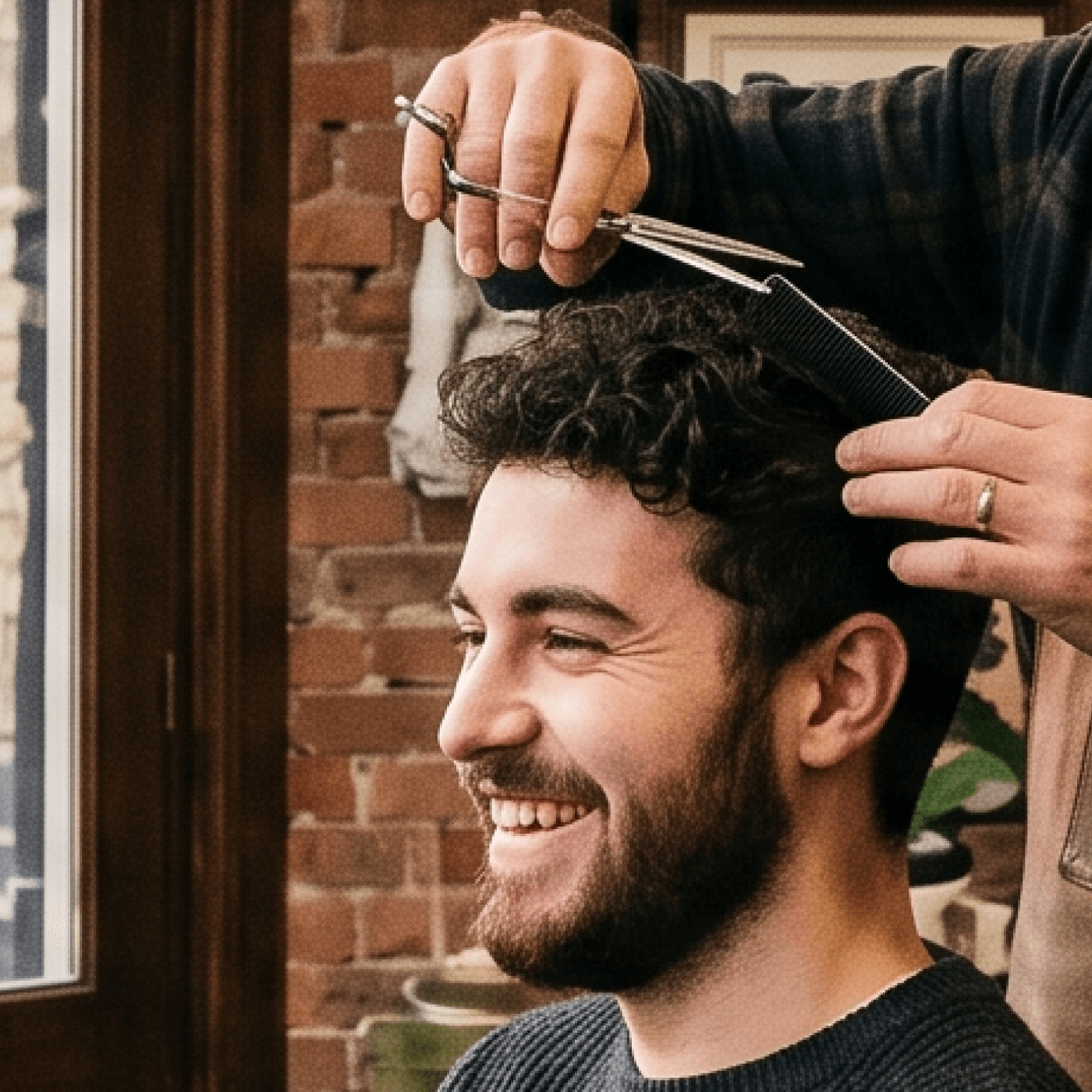 Barber shop client using digital loyalty rewards