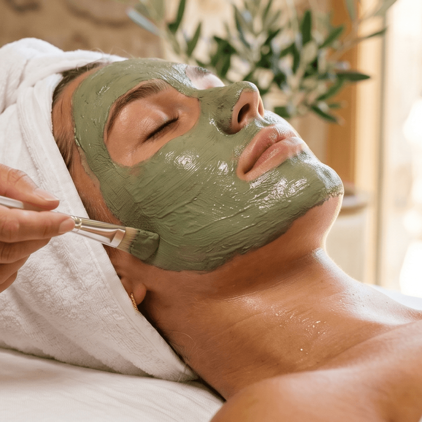 A beauty therapist welcoming a client for a treatment