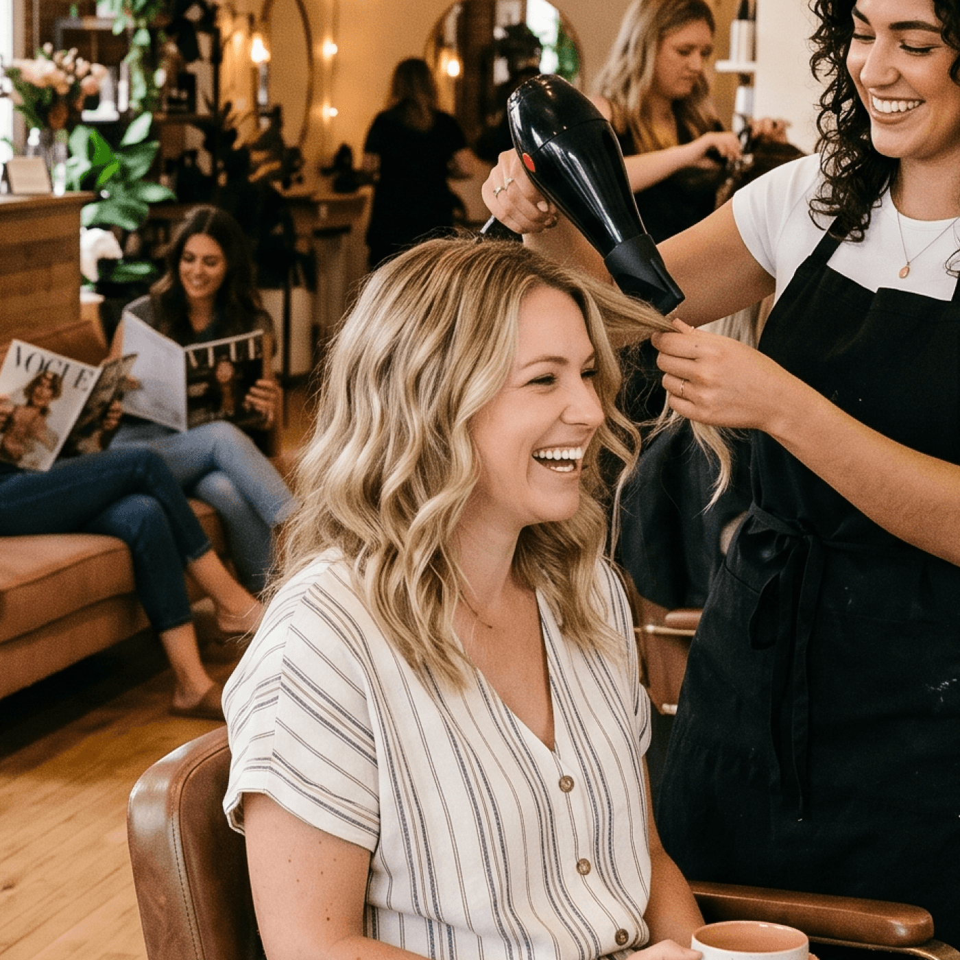 Hair salon using digital loyalty rewards
